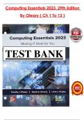 SOLUTION MANUAL FOR COMPUTING ESSENTIALS 2023 29TH EDITION BY TIMOTHY O LEARY AND LINDA O LEARY AND DANIEL O LEARY Verified Chapters 1 - 13&comma; Complete Newest Version