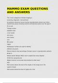 MAMMO EXAM QUESTIONS AND ANSWERS