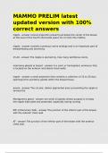 MAMMO PRELIM latest updated version with 100- correct answers