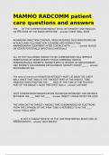 MAMMO RADCOMM patient care questions and answers