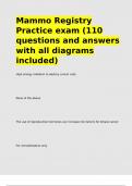 Mammo Registry Practice exam &lpar;110 questions and answers with all diagrams included&rpar;&period;