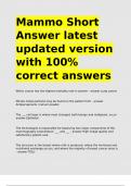 Mammo Short Answer latest updated version with 100- correct answers&period;