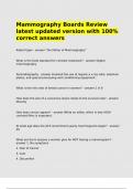 Mammography Boards Review latest updated version with 100- correct answers&period;