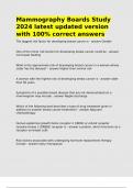Mammography Boards Study 2024 latest updated version with 100- correct answers&period;