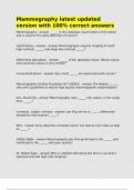 Mammography latest updated version with 100- correct answers