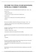 INCOME TAX FINAL EXAM QUESTIONS WITH ALL CORRECT ANSWERS&period;