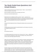 Tax Study Guide Exam Questions And Actual Answers&period;