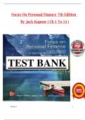 TEST BANK for Focus On Personal Finance 7th Edition by Jack R Kapoor  Verified Chapters 1 - 14&comma; Complete Newest Version