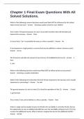 Chapter 1 Final Exam Questions With All Solved Solutions&period;