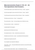 Macroeconomics Exam 4&colon; CH&period; 13 &ndash; 16 Test Questions And Answers&period;