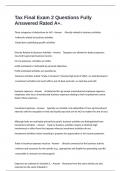 Tax Final Exam 2 Questions Fully Answered Rated A&plus;&period;