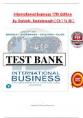 Test Bank - International Business&colon; Environments & Operations&comma; 17th Edition by Daniels&comma; Radebaugh & Sullivan&comma; Verified Chapters 1 - 20 &comma; Complete Newest Version
