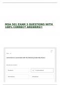 MSA 501 EXAM 3 QUESTIONS WITH 100&percnt; CORRECT ANSWERS&excl;&excl;
