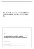 MICRO LAB TEST 3 &lpar;2025&rpar; LATEST QUESTIONS & ANSWERS SCORED A&plus;