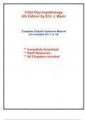 Solution and Answer Guide For Child Psychopathology 8th Edition by Eric J&period; Mash&comma; David A Wolfe&comma; Katherine Nguyen Williams &vert; All Chapters