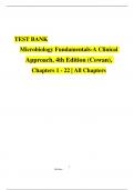 TEST BANK Microbiology Fundamentals-A Clinical  Approach&comma; 4th Edition &lpar;Cowan&rpar;&comma;  Chapters 1 - 22 &vert; All Chapters  latest updated&comma; 100&percnt; correct