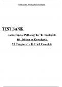 Test Bank – Radiographic Pathology for Technologists, 8th Edition by Nina Kowalczyk