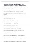 Edexcel Maths A-Level Chapter 12&colon; Differentiation Questions And Answers&period;