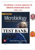 TEST BANK For Microbiology&colon; A Systems Approach&comma; 7th Edition by Marjorie Kelly Cowan All 1-25 Chapters Covered &comma;Latest Edition