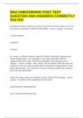 MSA ONBOARDING POST TEST QUESTION AND ANSWERS CORRECTLY SOLVED 