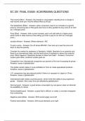 EC 201 FINAL EXAM- ACKERMANN QUESTIONS