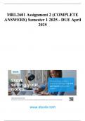 MRL2601 Assignment 2 &lpar;COMPLETE ANSWERS&rpar; Semester 1 2025 - DUE April 2025&period;