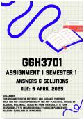 GGH3701 Assignment 1 Semester 1 Memo &vert; Due 9 April 2025