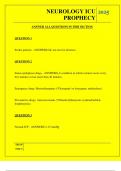  NEUROLOGY ICU PROPHECY QUESTIONS AND ANSWERS 2025