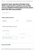 mckissock basic appraisal principles Exam 2025&rpar; comprehensive questions and verified answers &lpar;Detailed & Elaborated&rpar; ACTUAL EXAM 2025 TEST 100&percnt; Solved 2025&excl;&excl;