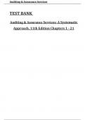 TEST BANK  Auditing & Assurance Services&colon; A Systematic  Approach&comma; 11th Edition Chapters 1 - 21  questions and answersgradedA&plus;