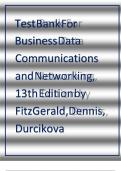 Test Bank for Business Data Communications and Networking&comma; 13th Edition by FitzGerald&comma; Dennis&comma; Durcikova&period;pdf