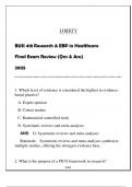 BUSI 418 &lpar;Research & EBP&rpar; Final Exam Review 2025 &lpar;With Solns