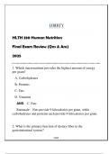 HLTH 330 &lpar;Human Nutrition&rpar; Final Exam Review 2025 &lpar;With Solns
