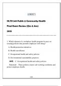 HLTH 349 &lpar;Public & Community Health&rpar; Final Exam Review 2025 &lpar;With Solns&rpar;&period;