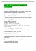 CSD 431 EXAM QUESTIONS AND ANSWERS