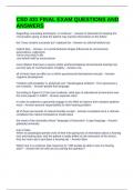 CSD 431 FINAL EXAM QUESTIONS AND ANSWERS 