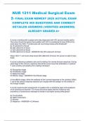 NUR 1211 Medical Surgical Exam 2- FINAL EXAM NEWEST 2025 ACTUAL EXAM COMPLETE 400 QUESTIONS AND CORRECT DETAILED ANSWERS &lpar;VERIFIED ANSWERS&rpar; ALREADY GRADED A&plus;