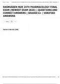 RASMUSSEN NUR 2474 PHARMACOLOGY FINAL EXAM &lpar;NEWEST EXAM 2025&rpar; LATEST UPDATE&excl;&excl;&excl;&excl;