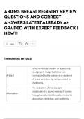 ARDMS BREAST REGISTRY REVIEW QUESTIONS AND CORRECT ANSWERS LATEST ALREADY A&plus; GRADED WITH EXPERT FEEDBACK &vert; NEW &excl;&excl;