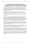 Foundations in Healthcare Data Management C810 Study Review 2025