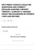 PECT PREK4 MODULE 3 EXAM 100 QUESTIONS AND CORRECT DETAILED ANSWERS &sol;NEWEST VERSION &sol; ALREADY A&plus; GRADED HIGHLY RECOMMENDED BY EXPERTS &vert; NEW AND REVISED