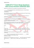 CARN-AP 2nd Exam Study Questions with Correct Answers UPDATED 2025