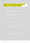 NURS 1100 Final Exam Questions All Solutions &lpar;A Pass&rpar; 2025 Update