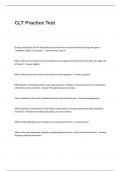 CLT Practice Test Questions with 100&percnt; Correct Answers