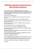 POS4424 Legislative Systems Exam 2 With Complete Solutions