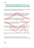 ANCC Adult-Gerontology Acute Care Nurse Practitioner &lpar;AGACNP-BC&rpar; Exam Review 2025