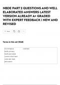 NBDE PART 2 QUESTIONS AND WELL ELABORATED ANSWERS LATEST VERSION ALREADY A&plus; GRADED WITH EXPERT FEEDBACK &vert; NEW AND REVISED