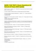 NURS 1100 TEST 2 Exam Questions All Solved &lpar;A Pass&rpar; 2025 Update