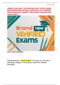 JERSEY COLLEGE - PATHOPHYSIOLOGY STUDY GUIDE  2025&vert; BRAND NEW ACTUAL EXAM WITH 100&percnt; VERIFIED  QUESTIONS AND CORRECT SOLUTIONS&vert; GUARANTEED  VALUE PACK&vert; 