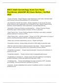 ANCC Adult-Gerontology Acute Care Nurse Practitioner &lpar;AGACNP-BC&rpar; Exam Review &vert; Verified 2025